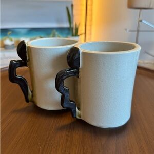 Unique, artsy hand made mugs /pottery (pair or set of 2 mugs only)